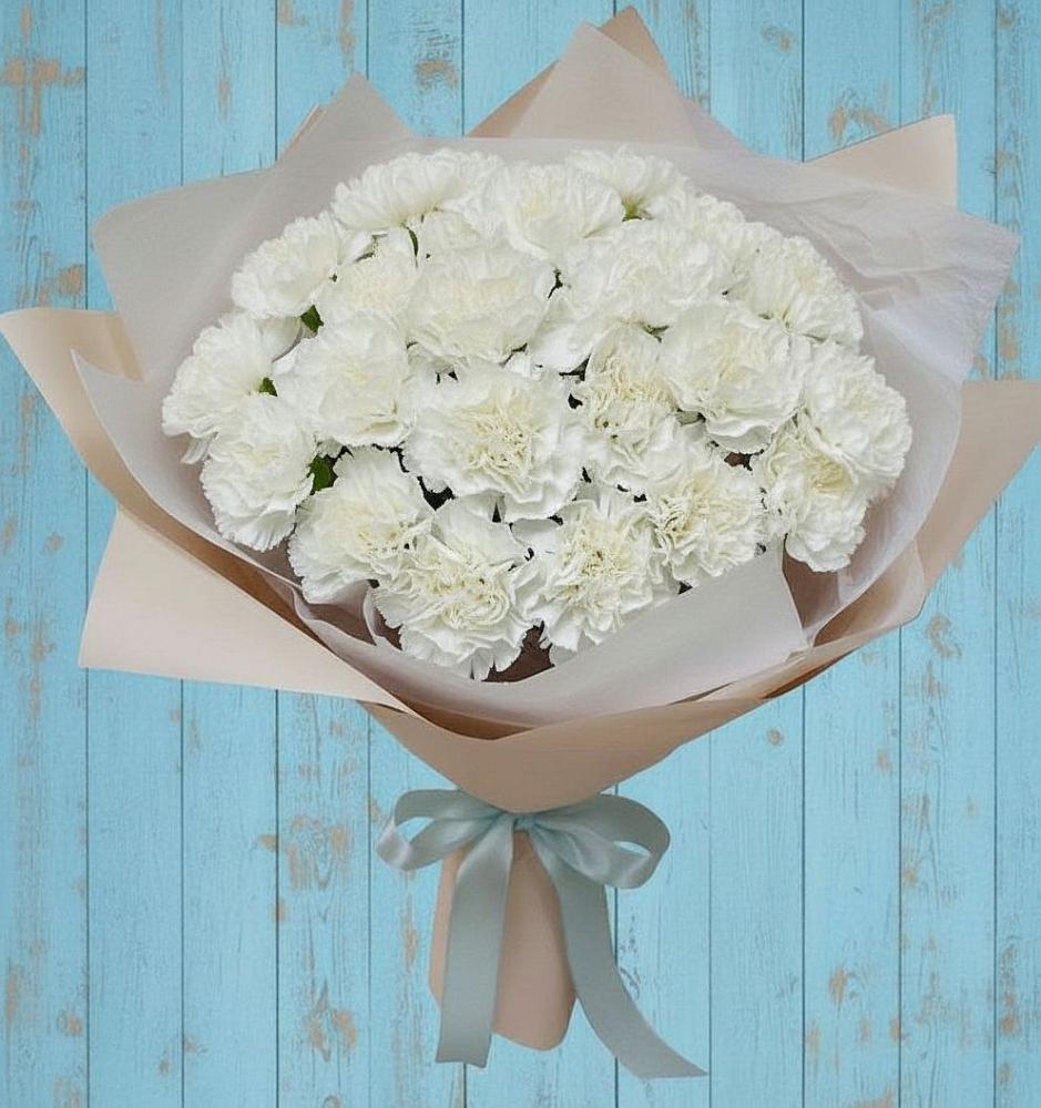 Букет цветов из: Гвоздики в Бикине