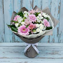 Букет цветов из:  Герберы, Альстромерии и Хризантемы в Бикине