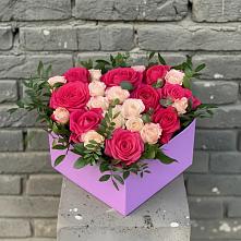 Цветочная композиция из Розы в коробке в Бикине