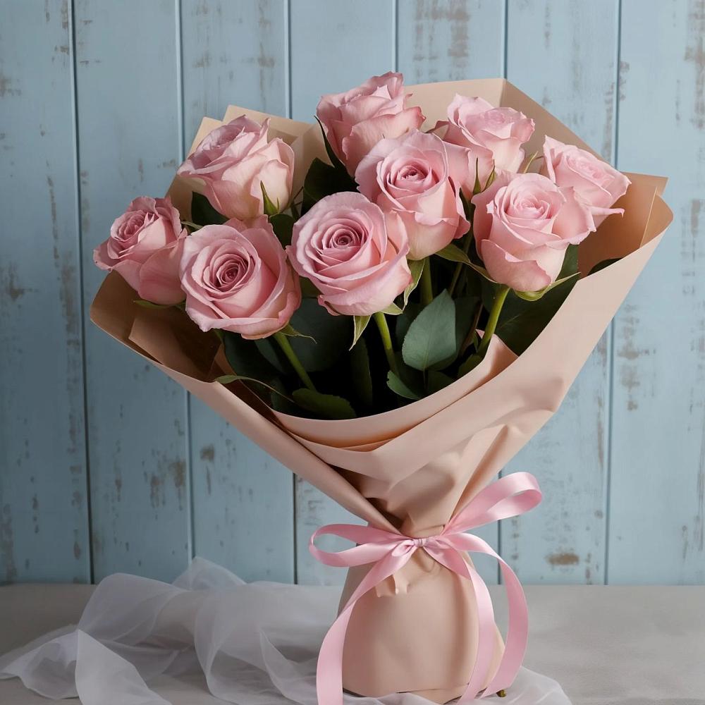 Букет цветов из: Розы в Бикине