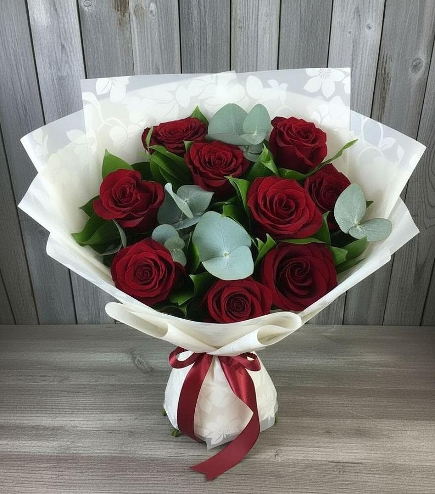 Букет цветов из: Розы в Бикине