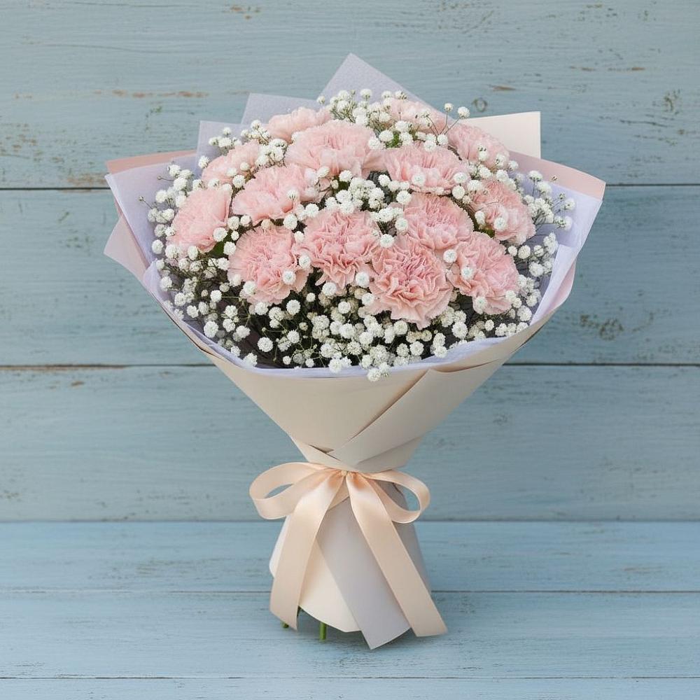 Букет цветов из: Гвоздики в Бикине