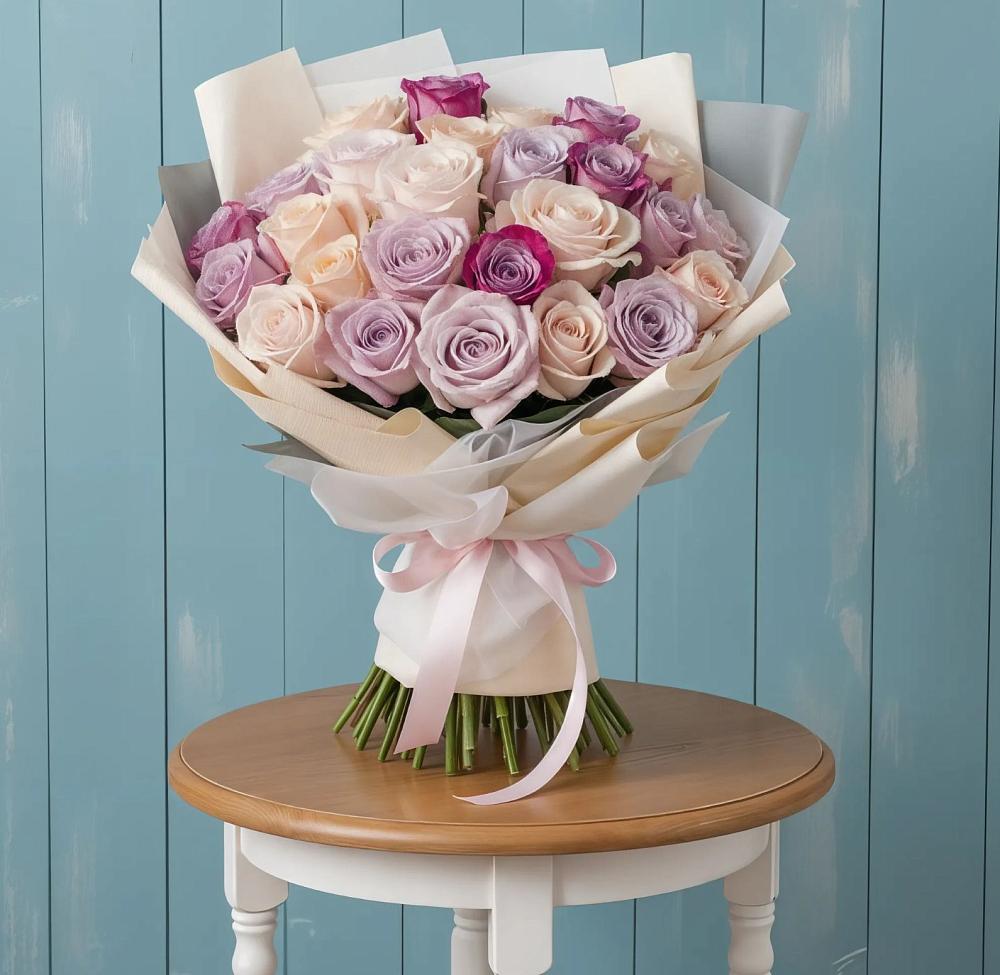 Букет цветов из: Розы в Бикине