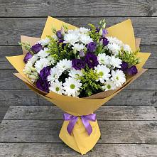 Букет цветов из:  Ирисы, Хризантемы и Ромашки #REPLACE_PRED# Бикине