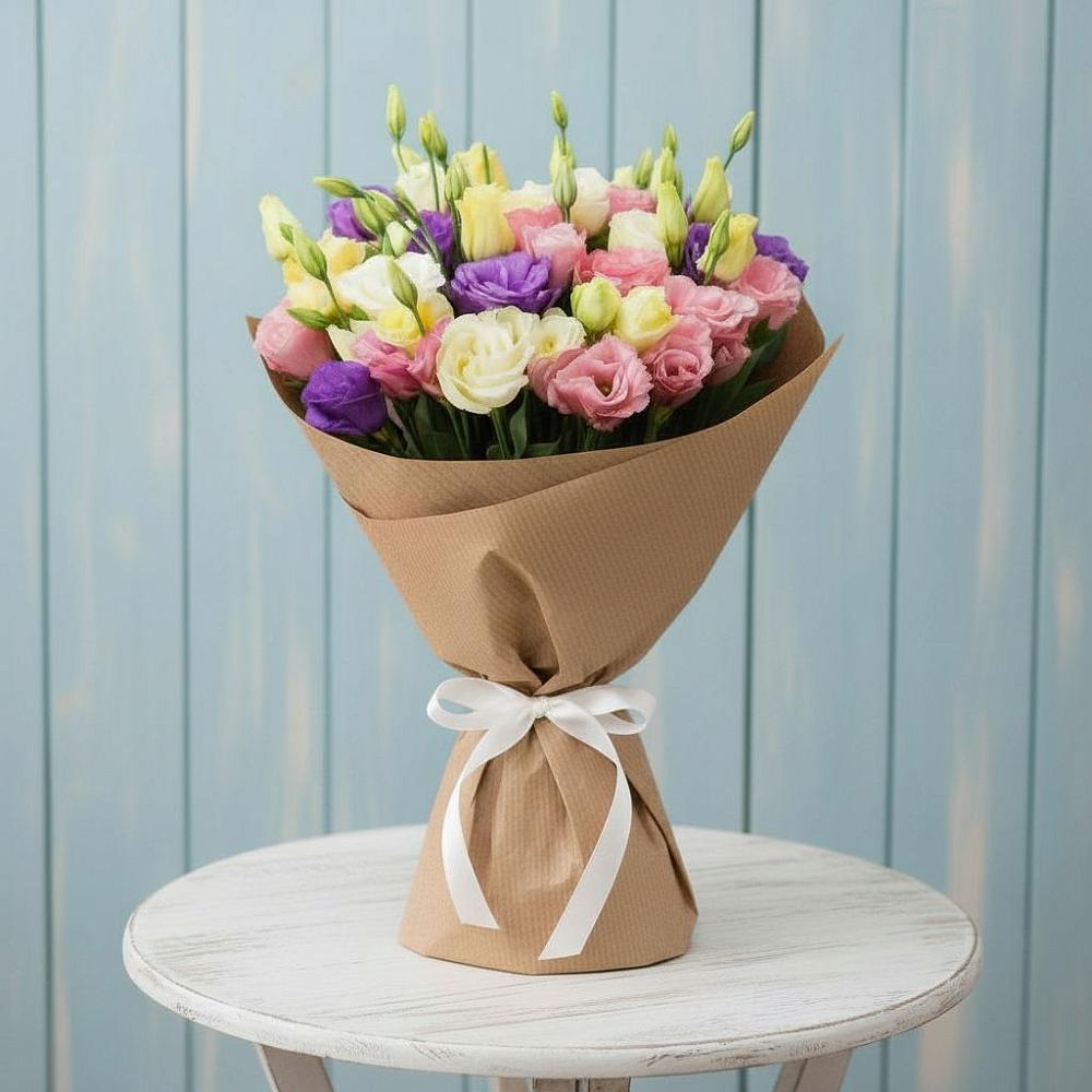 Букет цветов из: Лизиантусы в Бикине