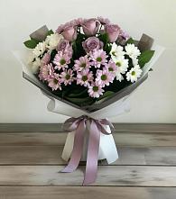 Букет цветов из:  Хризантемы и Розы в Бикине