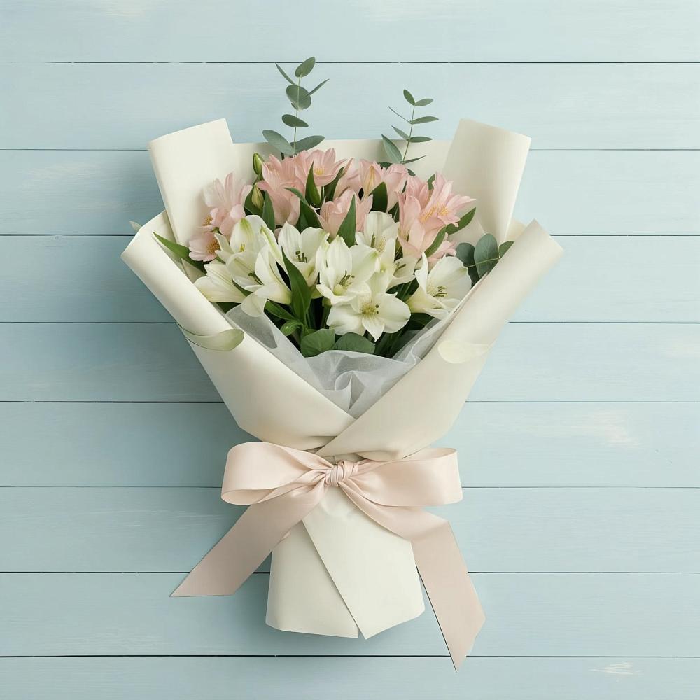 Букет цветов из: Альстромерии в Бикине