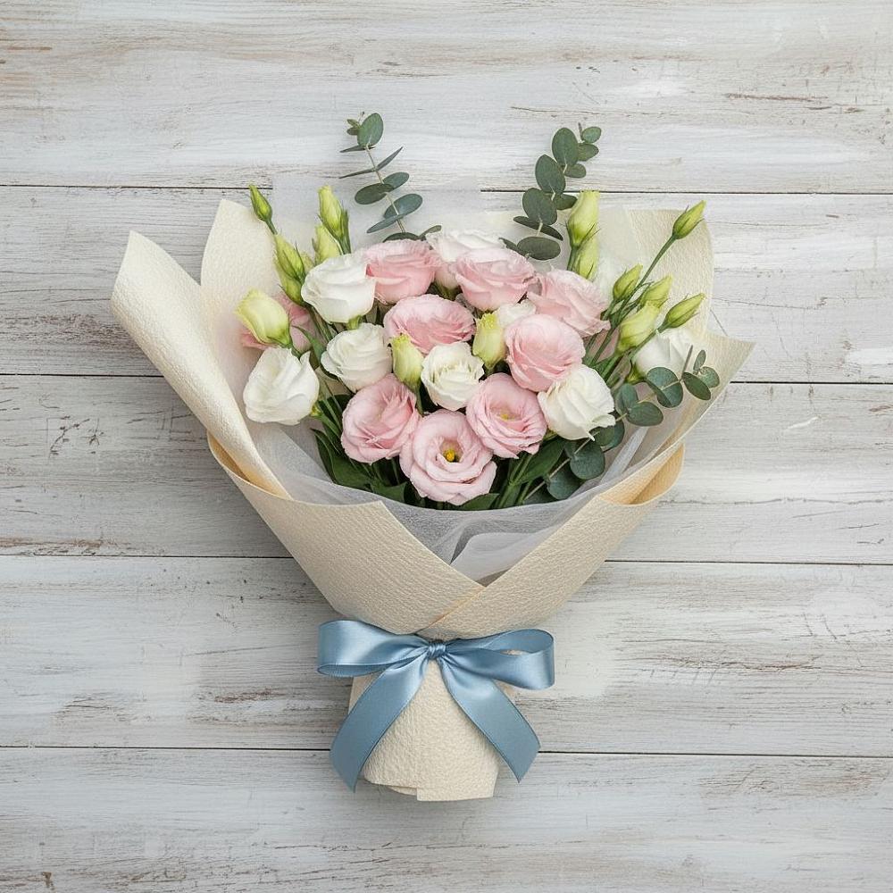 Букет цветов из: Лизиантусы в Бикине