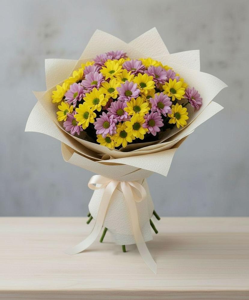 Букет цветов из: Хризантемы в Бикине
